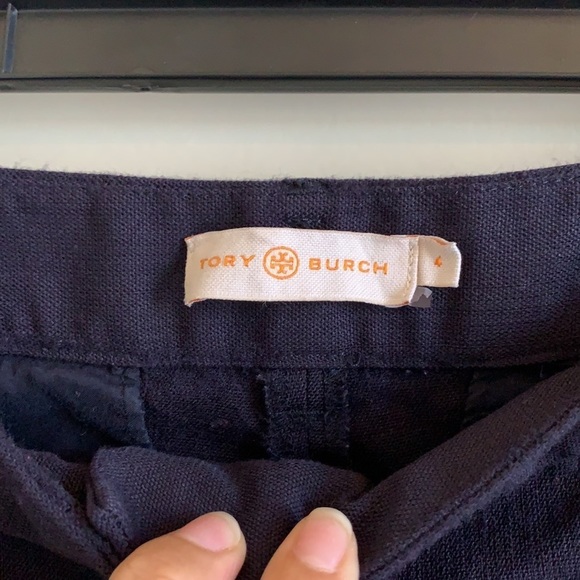 Tory Burch Navy Skinny Wool Blend Pants - Picture 8 of 10